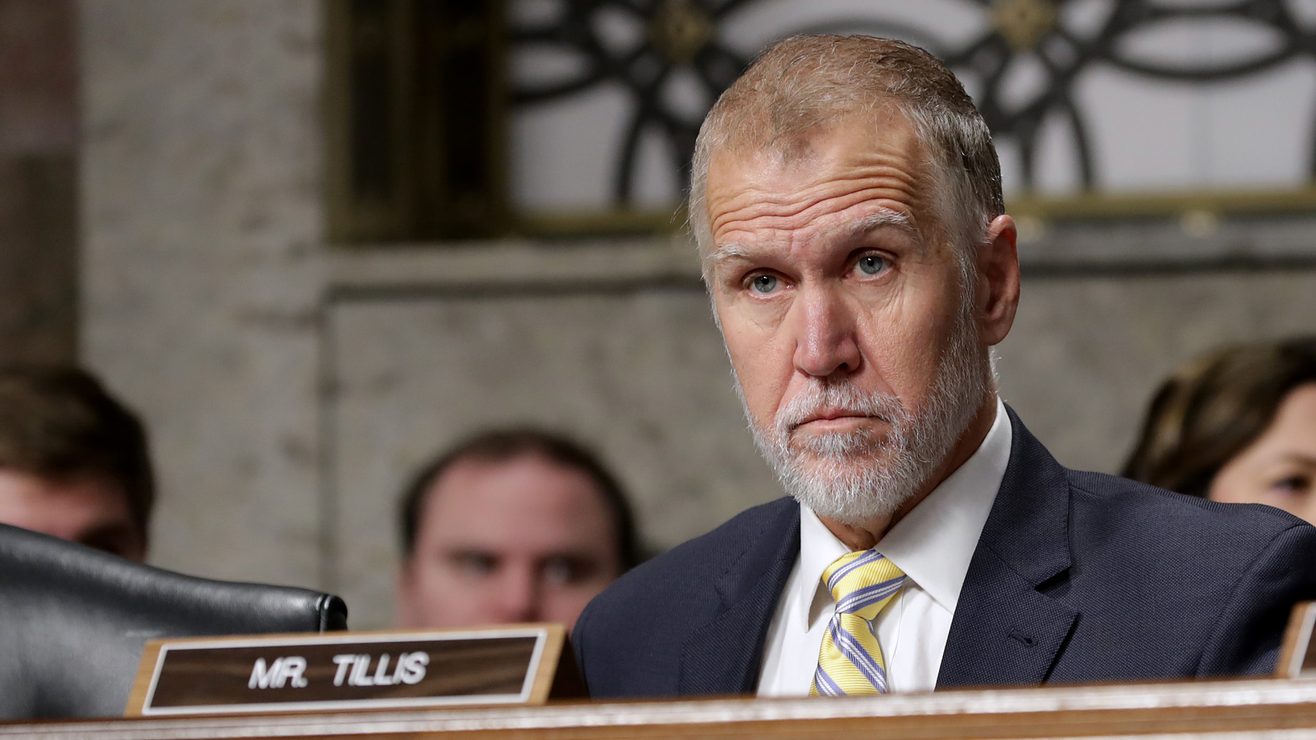 Sen. Thom Tillis (R-NC) attends a hearing about the Commission On The National Defense Strategy's findings in the Dirksen Senate Office Building on Capitol Hill November 27, 2018 in Washington, DC. (Credit: Chip Somodevilla/Getty Images)