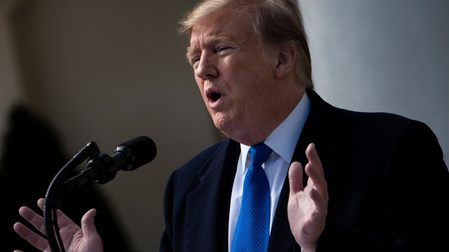 Donald Trump speaks about a state of emergency from the Rose Garden of the White House on Feb. 15, 2019 in Washington, D.C. (Credit: BRENDAN SMIALOWSKI/AFP/Getty Images)