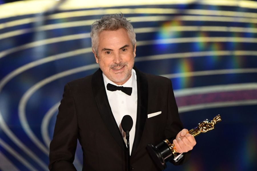 Alfonso Cuaron accepts the award for Best Cinematography for "Roma" during the 91st Annual Academy Awards at the Dolby Theatre in Hollywood on Feb. 24, 2019. (Credit: VALERIE MACON/AFP/Getty Images)