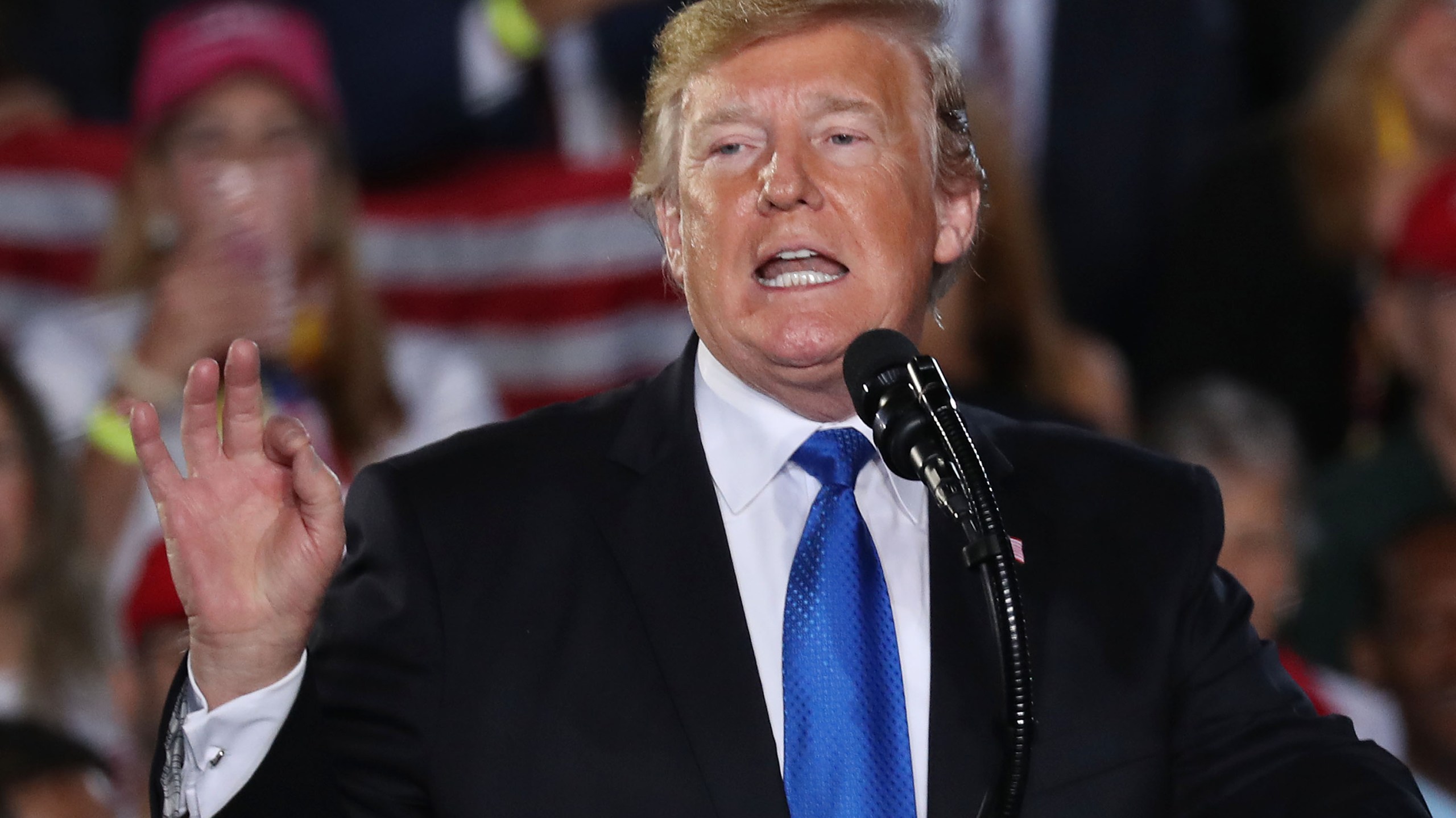 President Donald Trump speaks during a rally at Florida International University on Feb. 18, 2019 in Miami, Florida.(Credit: Joe Raedle/Getty Images)