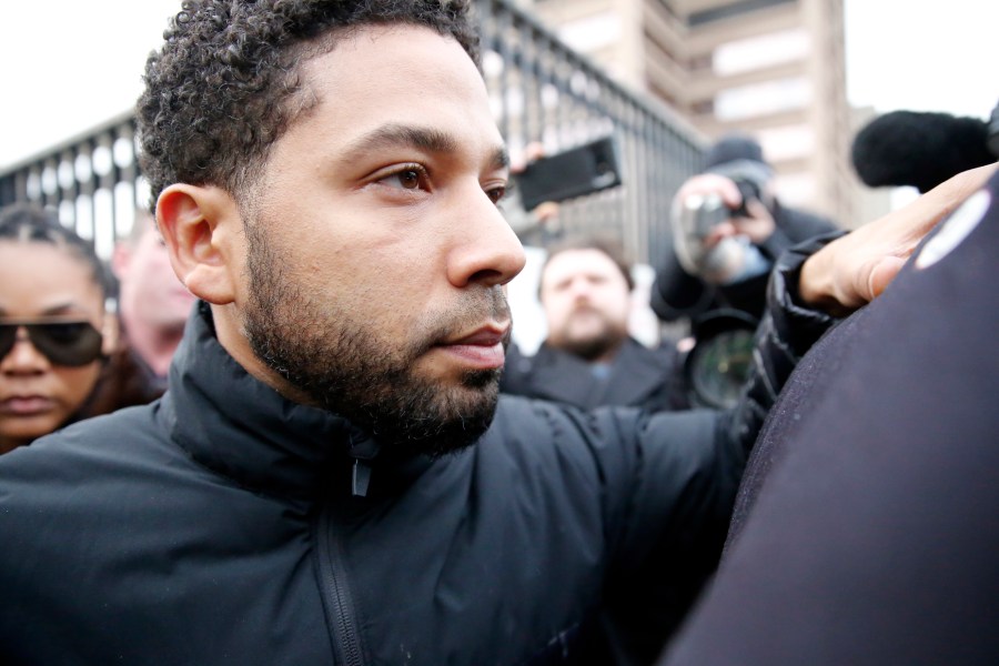 Empire actor Jussie Smollett leaves Cook County jail after posting bond on February 21, 2019 in Chicago, Illinois. (Credit: Nuccio DiNuzzo/Getty Images)