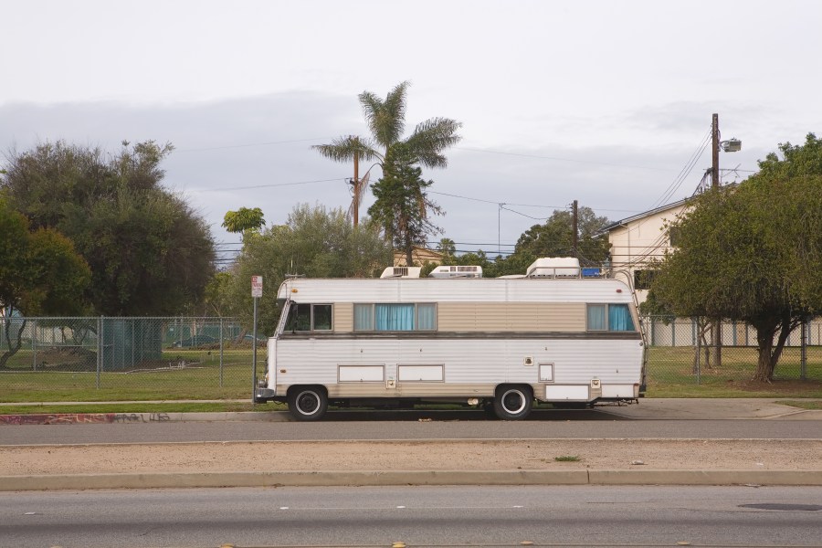 A mobile home parked on the street is seen in a file photo. (Credit: Getty Images)