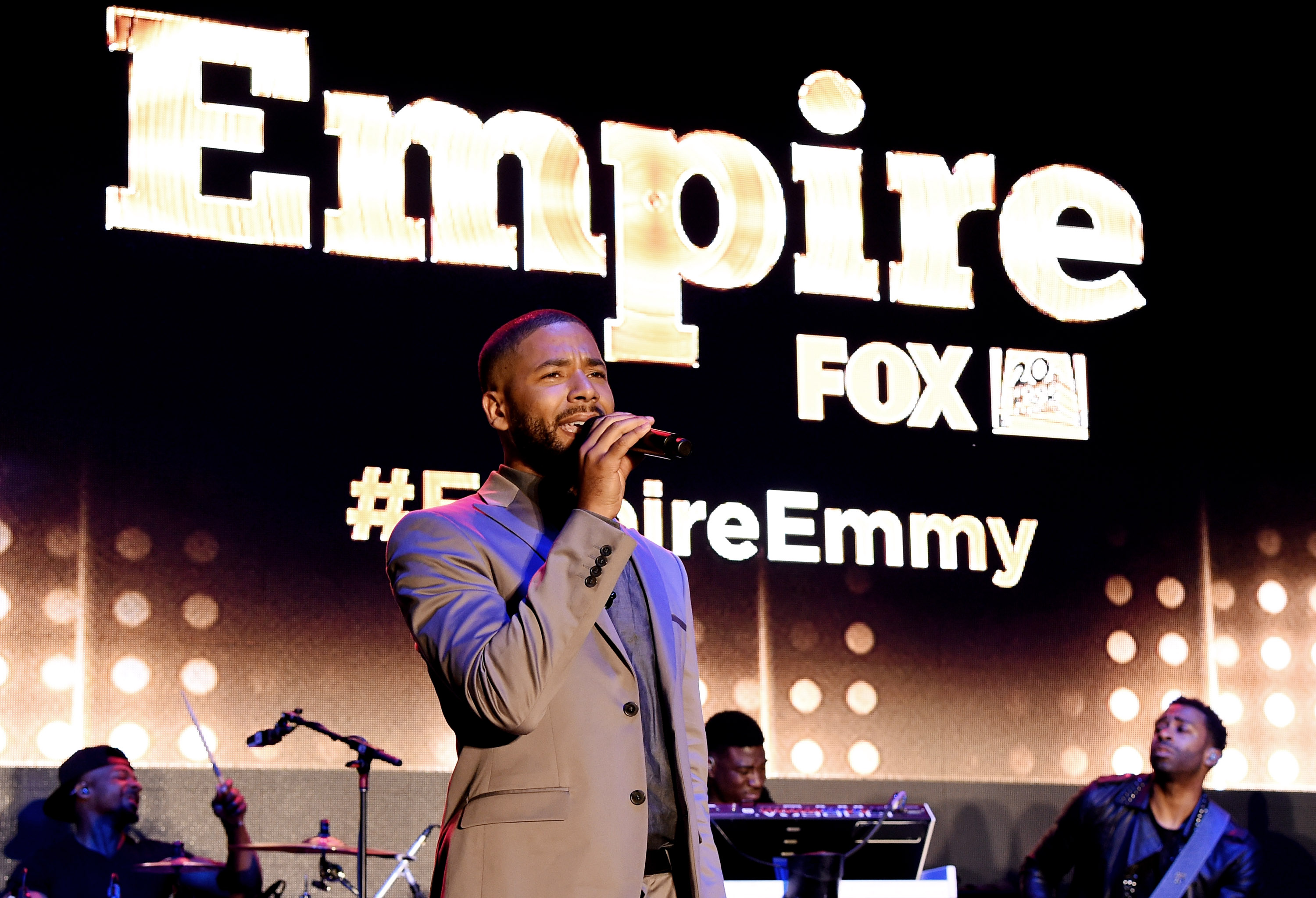 Actor/singer Jussie Smollett performs at the Television Academy event for Fox TV's "Empire" - A Performance Under The Stars at The Grove on May 28, 2015, in Los Angeles. (Credit: Kevin Winter/Getty Images)