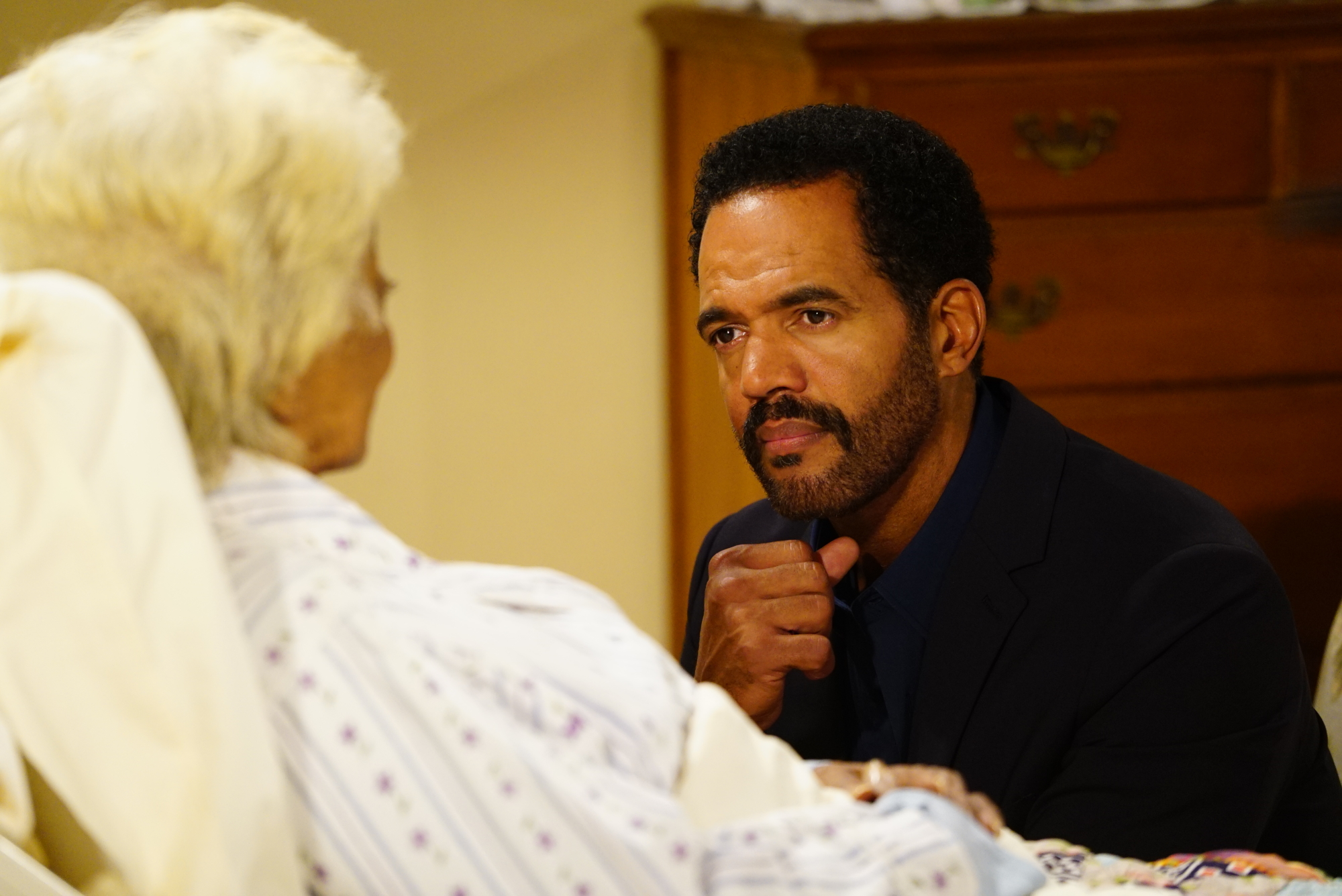 Nichelle Nichols and Kristoff St. John appear in the CBS series "The Young and the Restless" airing on Sept. 1, 2016.(Credit: Sonja Flemming/CBS via Getty Images)