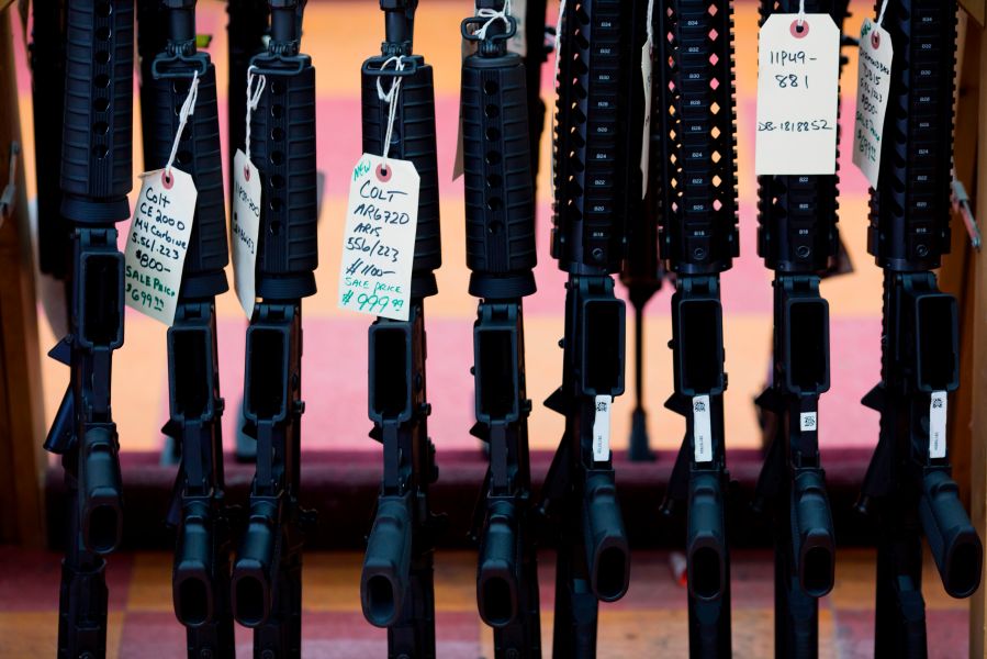 Rifles are for sale at a gun shop in Merrimack, New Hampshire, in this Nov. 5, 2016, file photo. (Credit: DOMINICK REUTER/AFP/Getty Images)