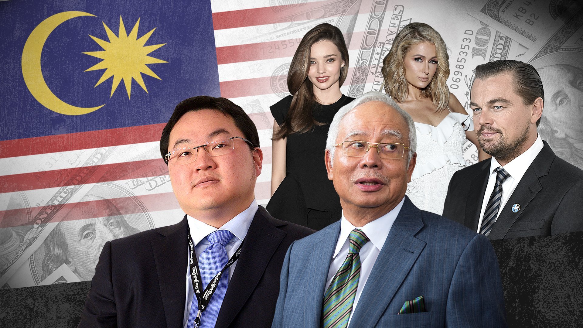 The 1MDB scandal has implicated politicians, financiers and celebrities across the world. Full credit: AFP/Getty Images/AP/Composite