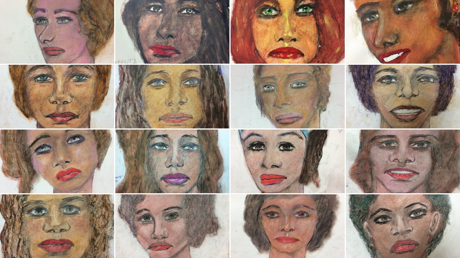 The FBI released 16 images on Tuesday, drawn from memory by Samuel Little, who told authorities they are just some of the more than 90 people he killed over three decades. (Credit: CNN)