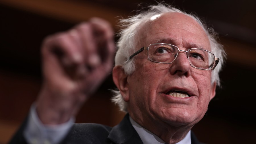 Sen. Bernie Sanders, I-Vermont, speaks during a press conference at the U.S. Capitol on January 30, 2019. (Credit: Win McNamee/Getty Images)