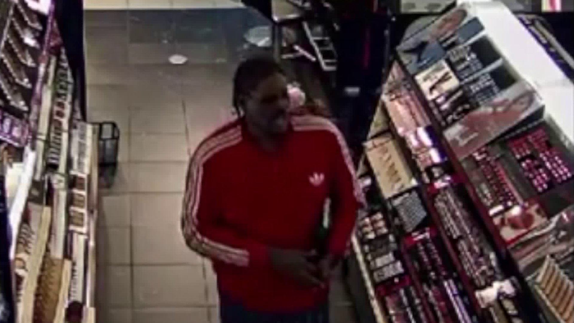 L.A. police released this surveillance image of one of the suspected thieves targeting high-end beauty stores.