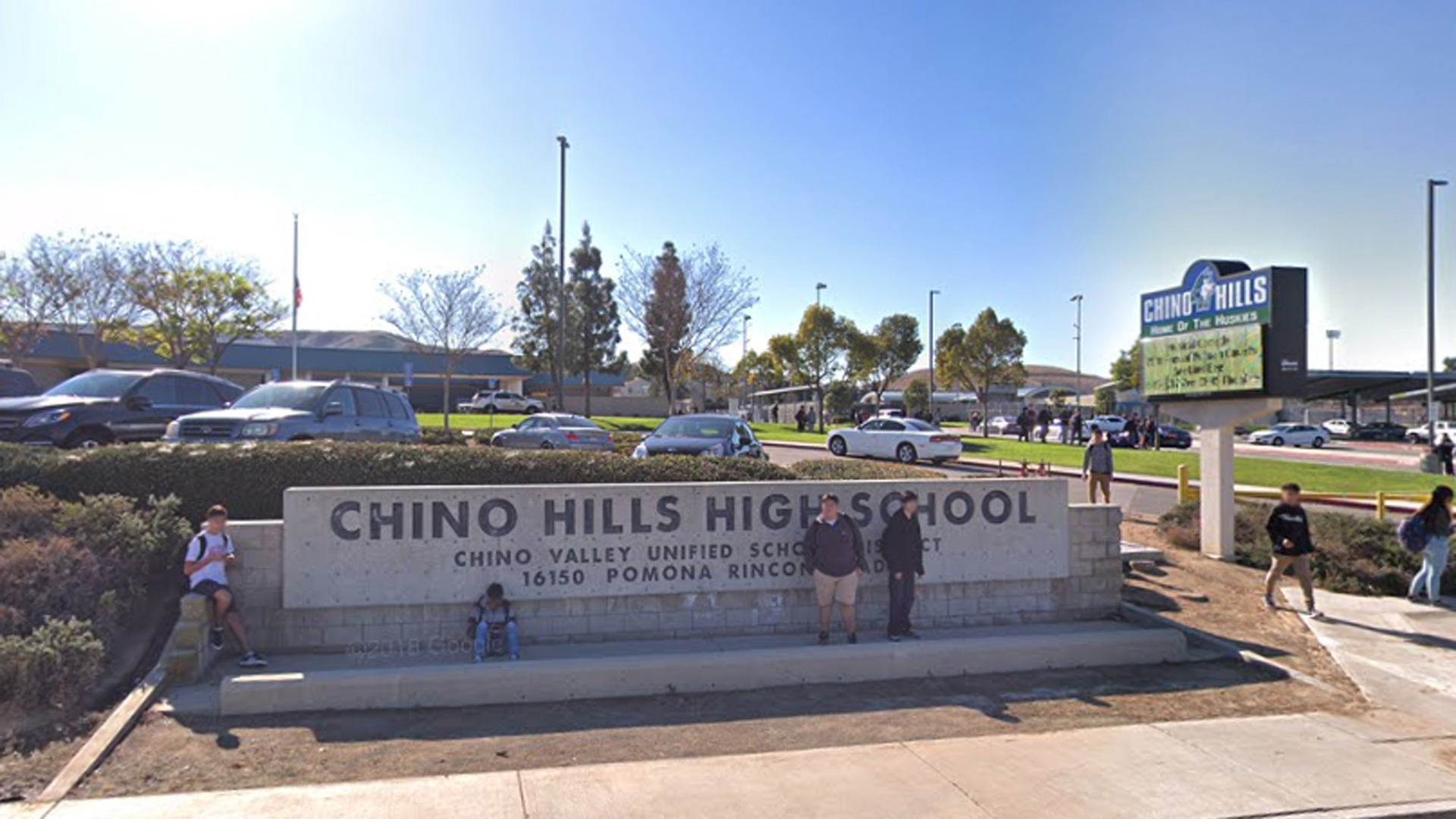 Chino Hills High School, 16150 Pomona Rincon Road in Chino Hills, as pictured in a Google Street View image in February of 2018.