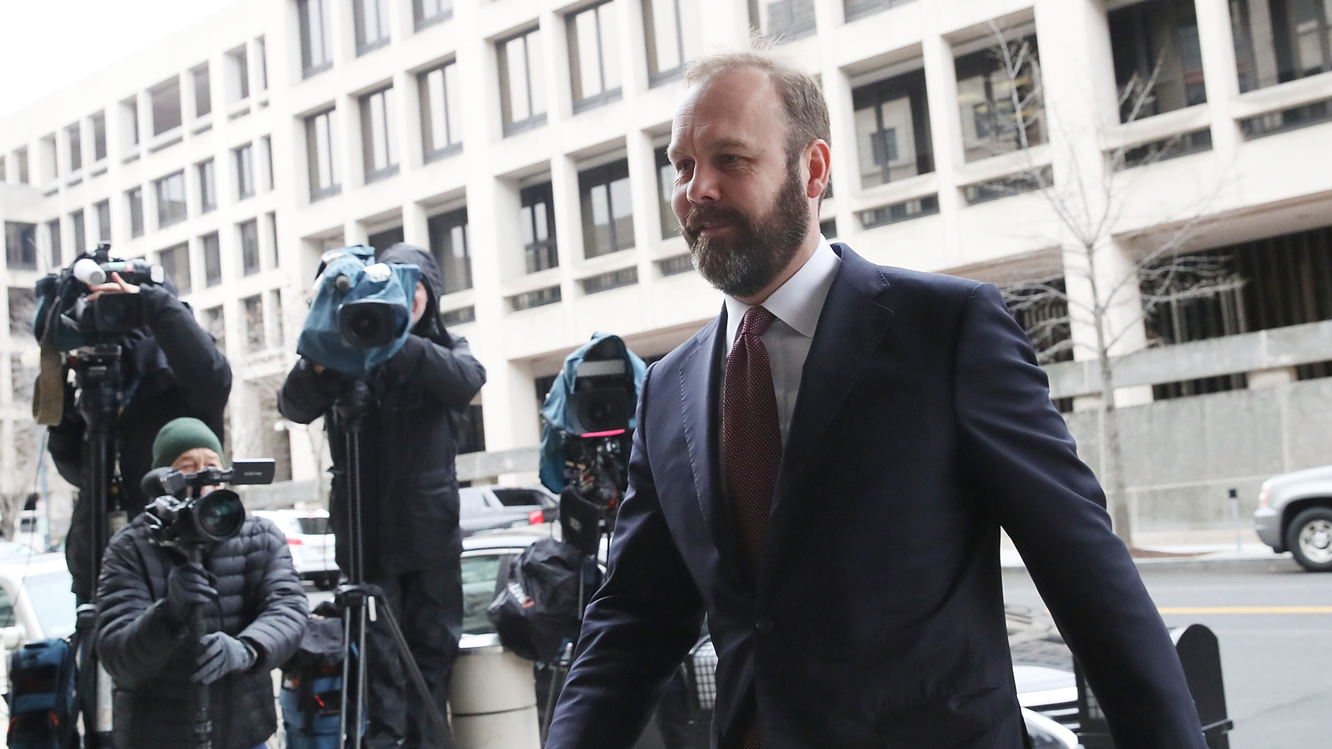 Rick Gates arrives at the Prettyman Federal Courthouse for a hearing February 23, 2018 in Washington, DC. (Credit: Mark Wilson/Getty Images)