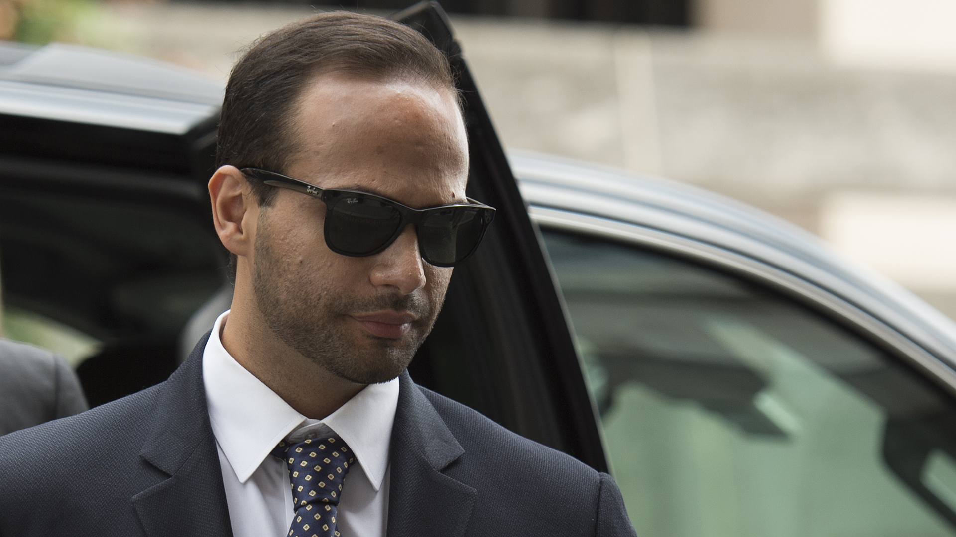 Foreign policy advisor to Donald Trump's election campaign, George Papadopoulos, arrives at U.S. District Court for his sentencing in Washington, D.C. on Sep. 7, 2018. (Credit: Andrew Cabarello-Reynolds/AFP/Getty Images)