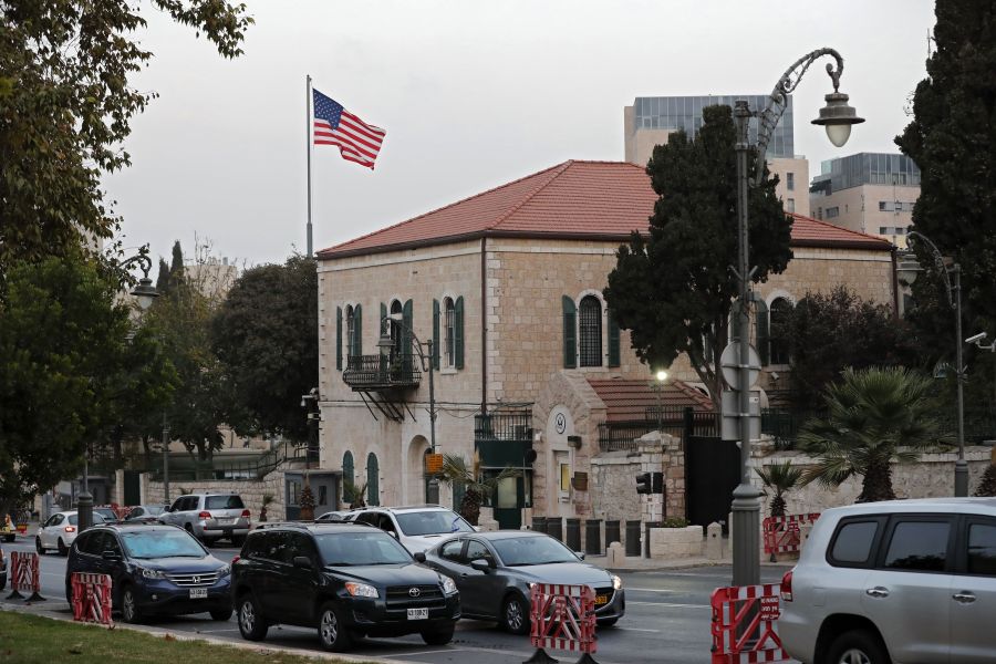 A picture taken on October 18, 2018 shows the U.S. Consulate in Jerusalem. (Credit: Thomas Coex/AFP/Getty Images)