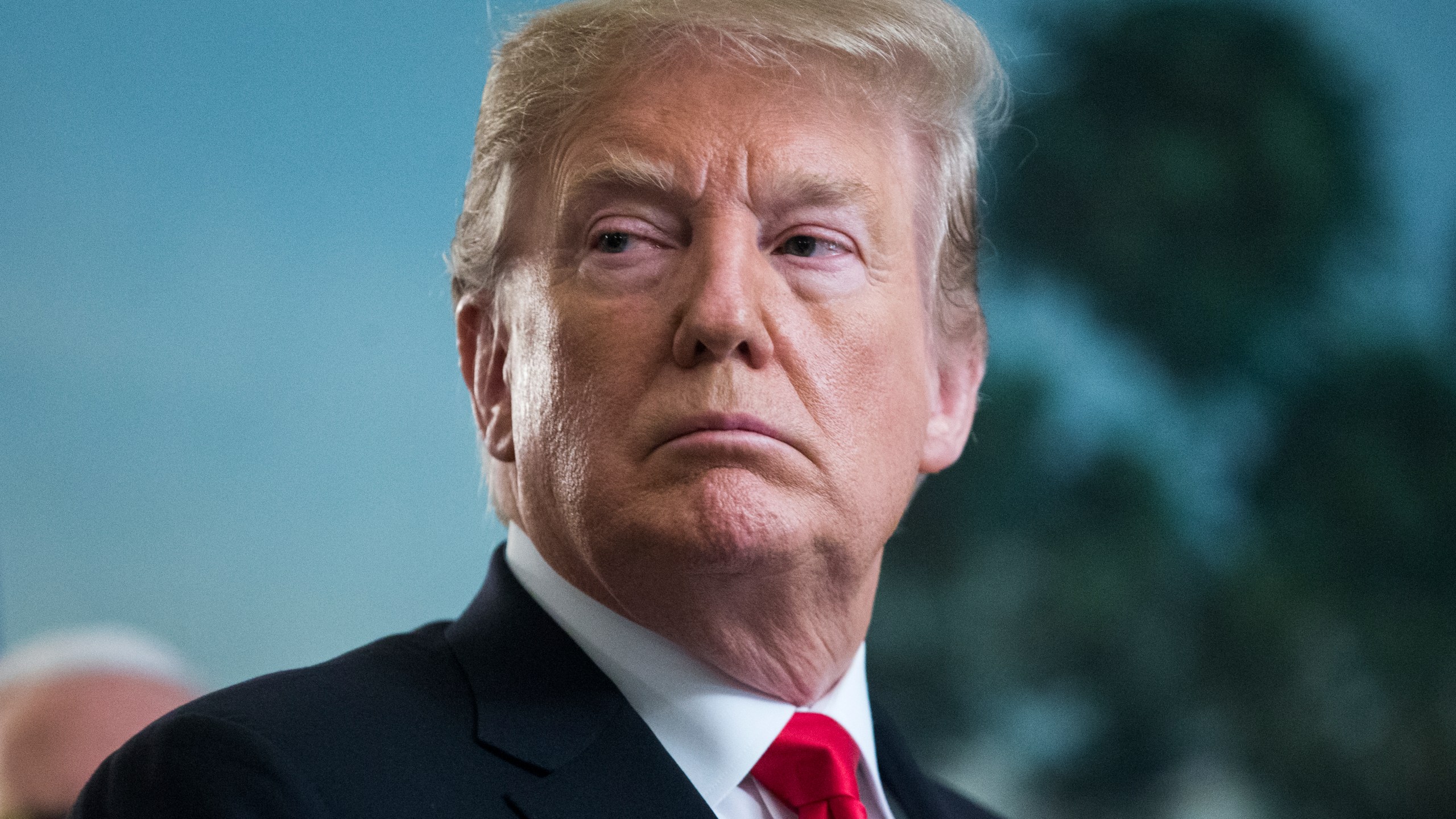 President Donald Trump listens to remarks from Prime Minister of Israel Benjamin Netanyahu on March 25, 2019. (Credit: Michael Reynolds / Getty Images)