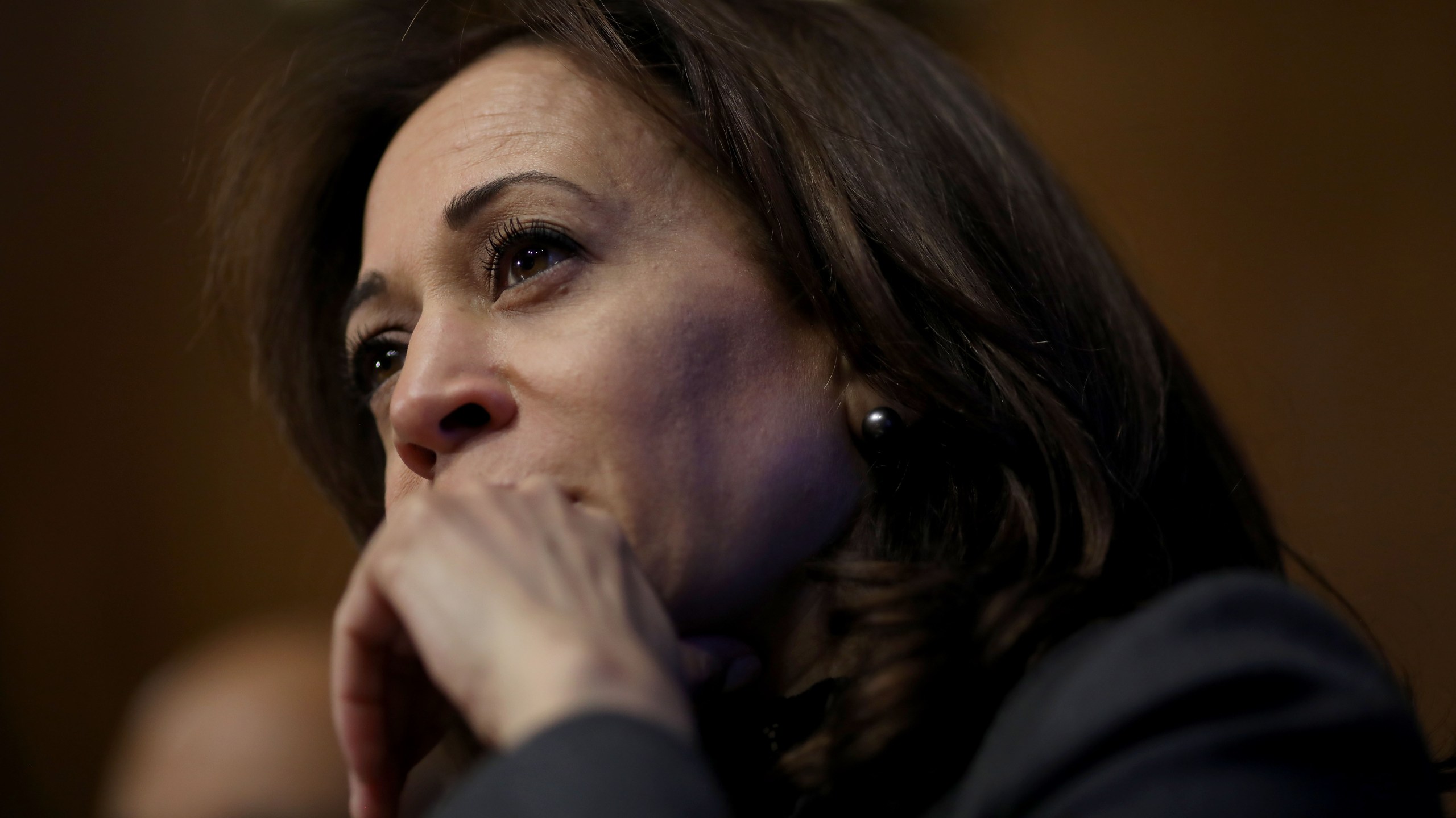 U.S. Sen. Kamala Harris (D-CA) listens to testimony from Kevin K. McAleenan, commissioner of U.S. Customs and Border Protection, during a Senate Judiciary Committee hearing March 6, 2019, in Washington, D.C. (Credit: Win McNamee/Getty Images)