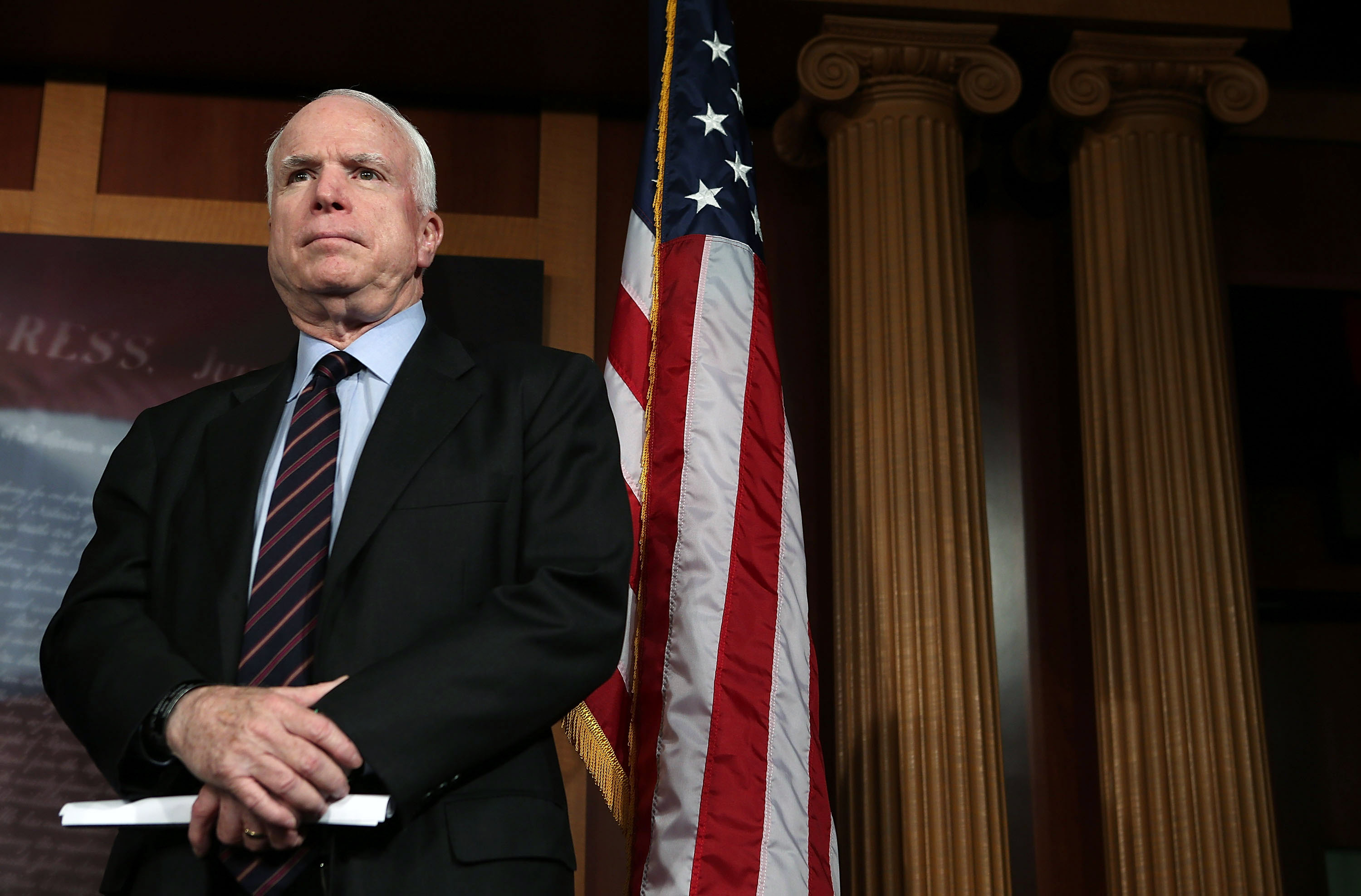 Sen. John McCain (R-AZ) is seen on December 6, 2012 on Capitol Hill in Washington, DC. (Credit: Alex Wong/Getty Images)