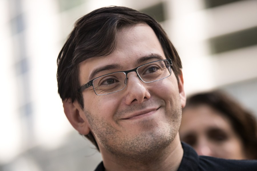 Former pharmaceutical executive Martin Shkreli speaks to the press after the jury issued a verdict in his case at the U.S. District Court for the Eastern District of New York in Brooklyn on Aug. 4, 2017. (Credit: Drew Angerer / Getty Images)