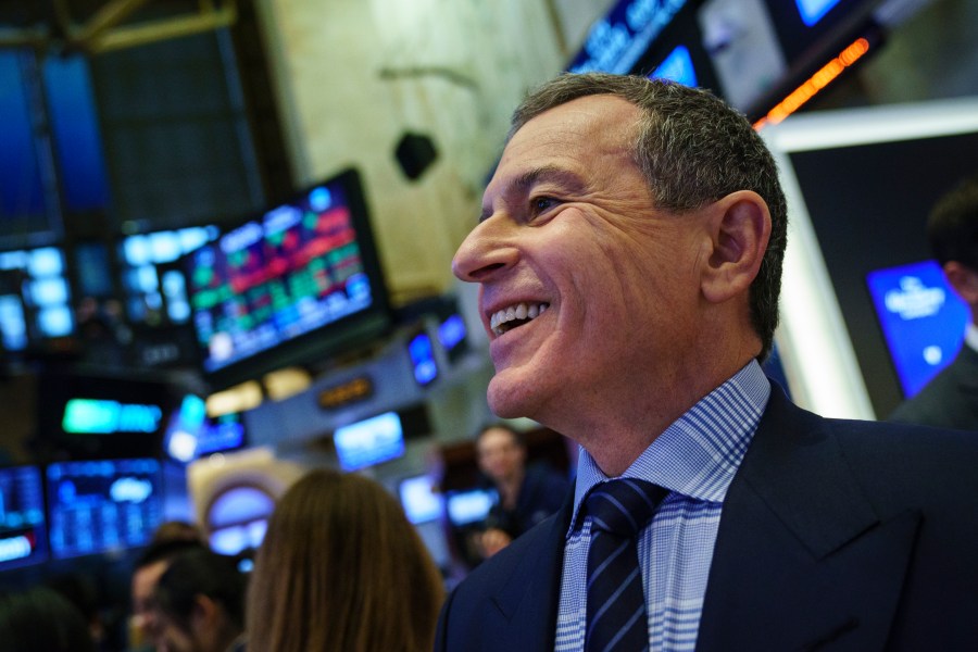 Bob Iger appears at the New York Stock Exchange before ringing the opening bell on Nov. 27, 2017 in New York City. (Credit: Angerer/Getty Images)