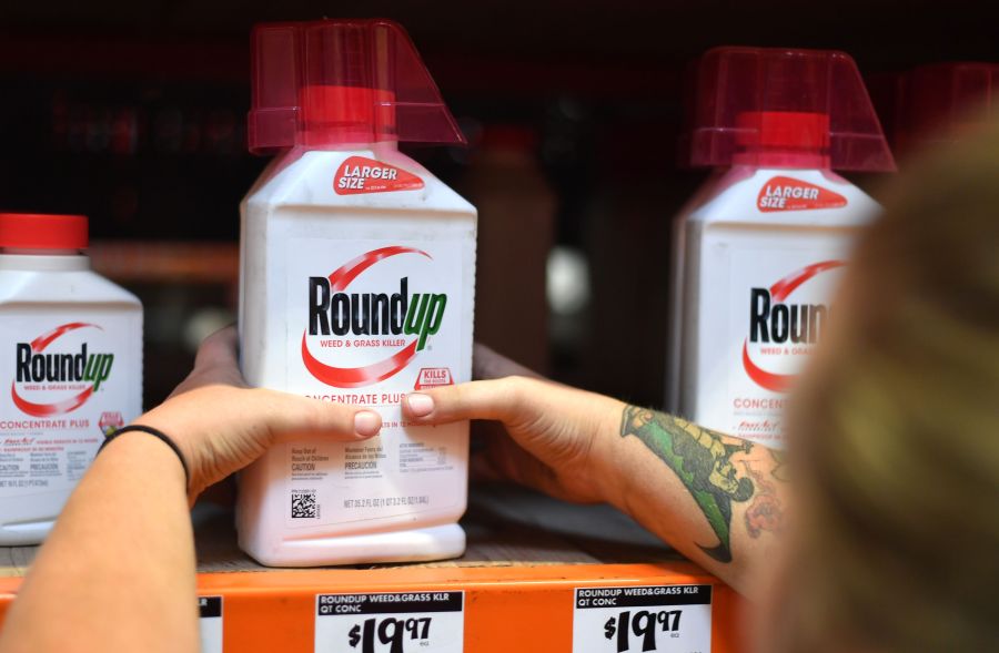 An employee adjusts Roundup products on a shelf at a store in San Rafael on July, 9, 2018. (Credit: Josh Edelson / AFP / Getty Images)