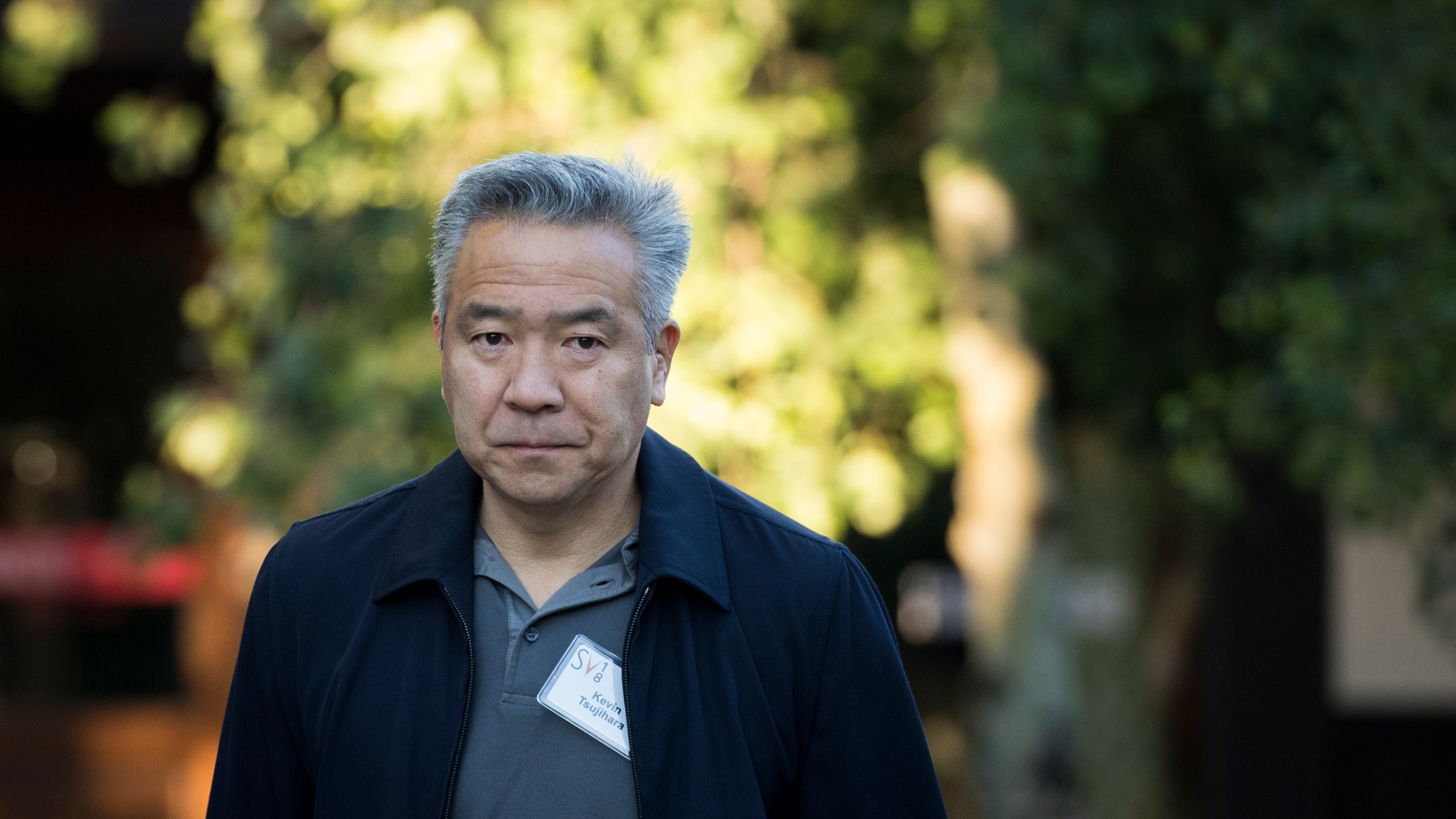 Kevin Tsujihara arrives for a morning session of the annual Allen & Company Sun Valley Conference on July 11, 2018 in Idaho. (Credit: Drew Angerer/Getty Images)