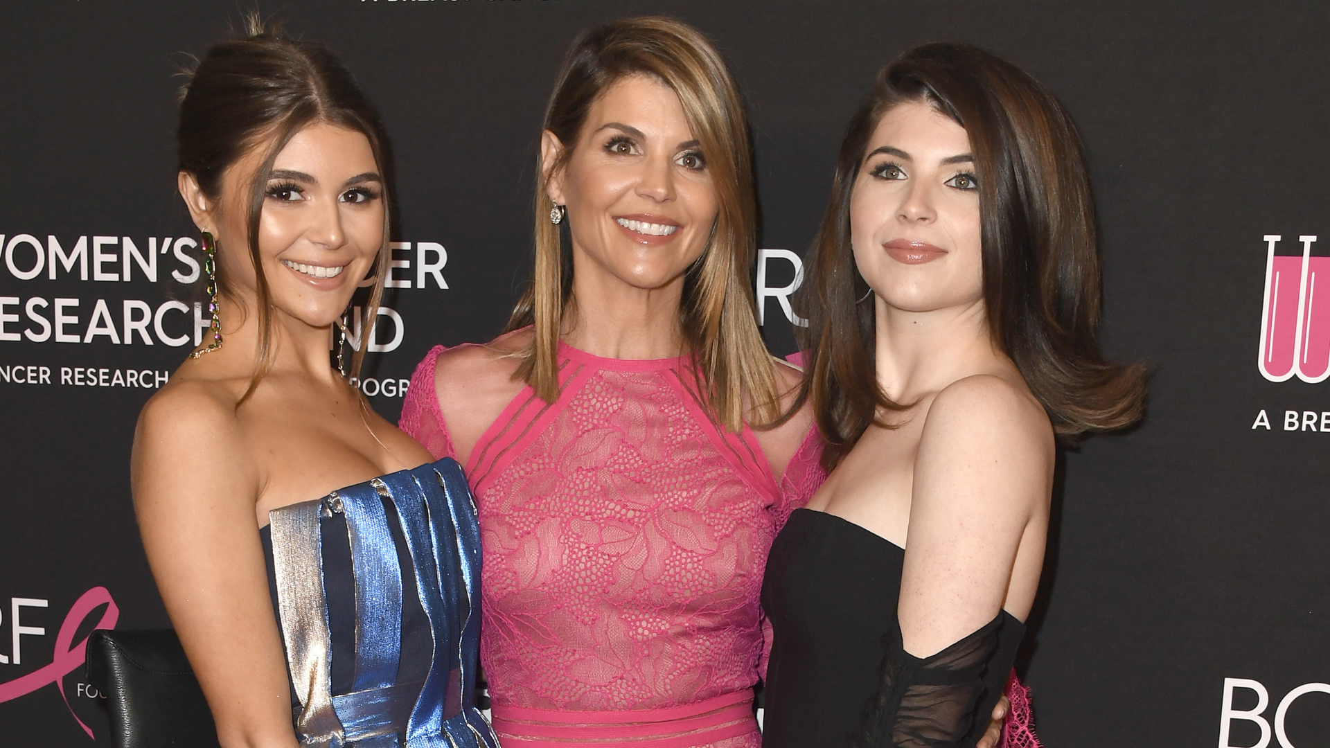 Olivia Jade Giannulli, Lori Loughlin and Isabella Rose Giannulli attend The Women's Cancer Research Fund's An Unforgettable Evening Benefit Gala at the Beverly Wilshire Four Seasons Hotel on Feb. 28, 2019, in Beverly Hills. (Credit: Frazer Harrison/Getty Images)