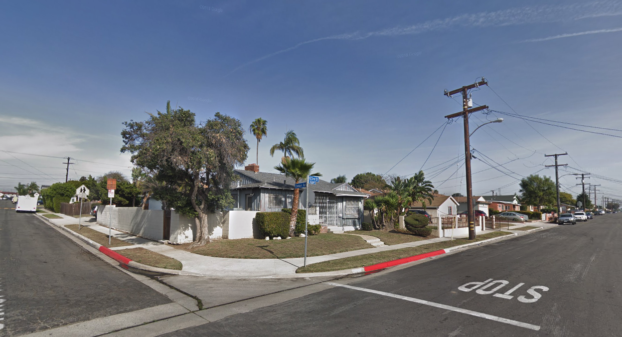 The corner of 123rd Street and Denker Avenue is seen in a Google Maps Street View image from January 2018.