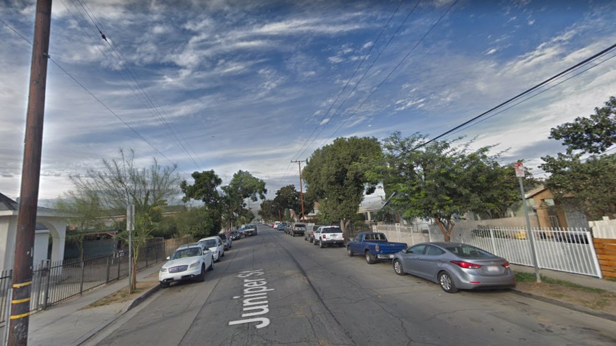 An area of South L.A. where a man was shot dead on March 23, 2019, is seen in this undated image from Google Maps.