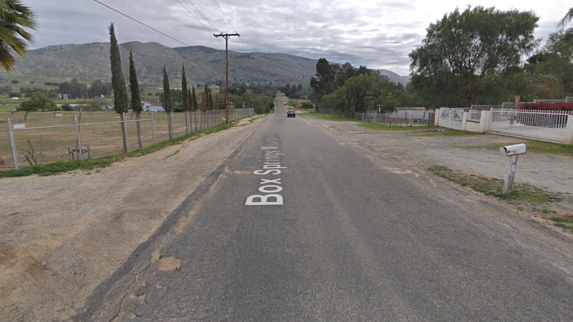 The 9000 block of Box Springs Mountain Road is seen in this image from Google Maps.