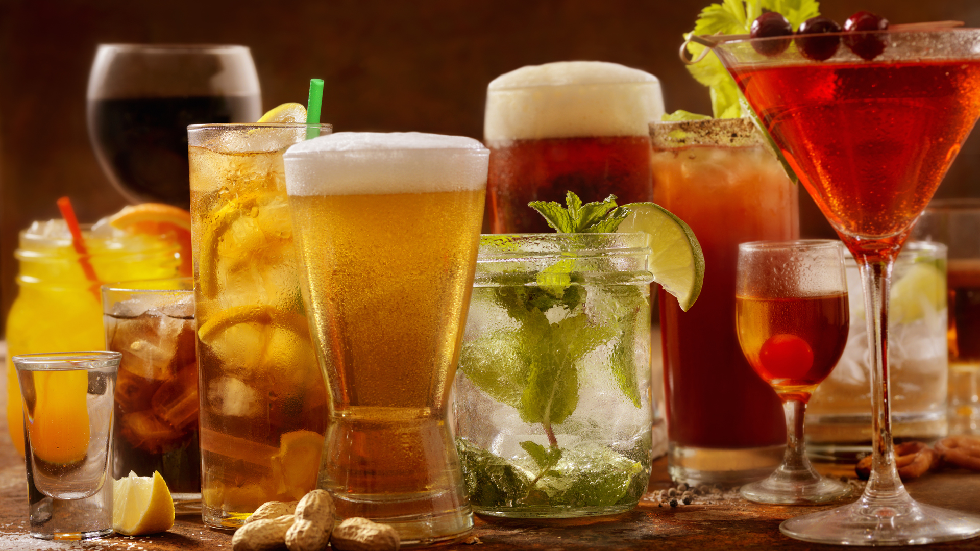 Various kinds of alcoholic drinks are seen in a file photo. (Credit: iStock / Getty Images plus)