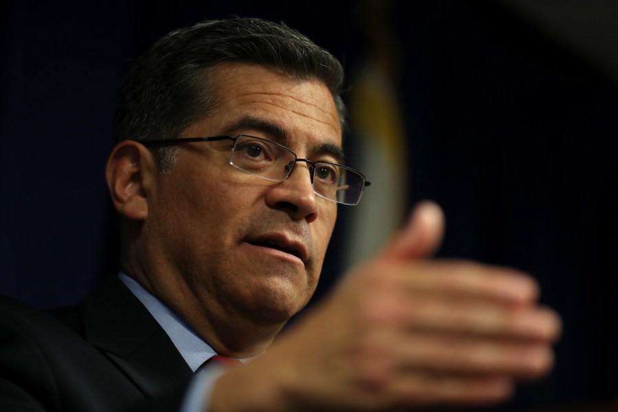 California Attorney General Xavier Becerra speaks to reporters during a press conference in Sacramento on March 5, 2019. (Credit: Justin Sullivan / Getty Images)