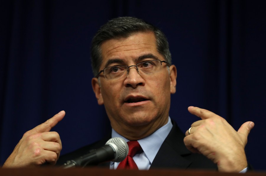 California Attorney General Xavier Becerra speaks to reporters during a press conference in Sacramento on March 5, 2019. (Credit: Justin Sullivan / Getty Images)