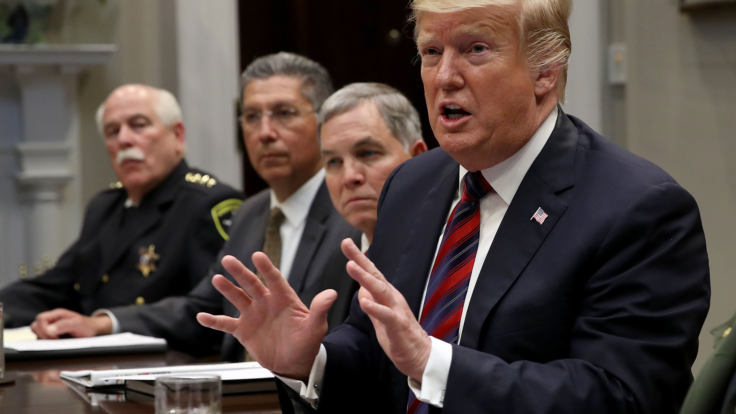 Donald Trump speaks during a briefing in the White House on March 13, 2019 in Washington, D.C. (Credit: Win McNamee/Getty Images)