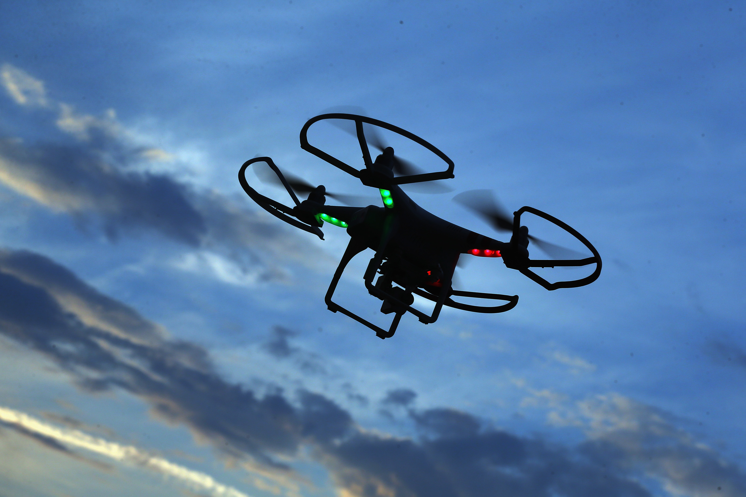 This undated file photo shows a drone in flight. (Credit: Bruce Bennett/Getty Images)