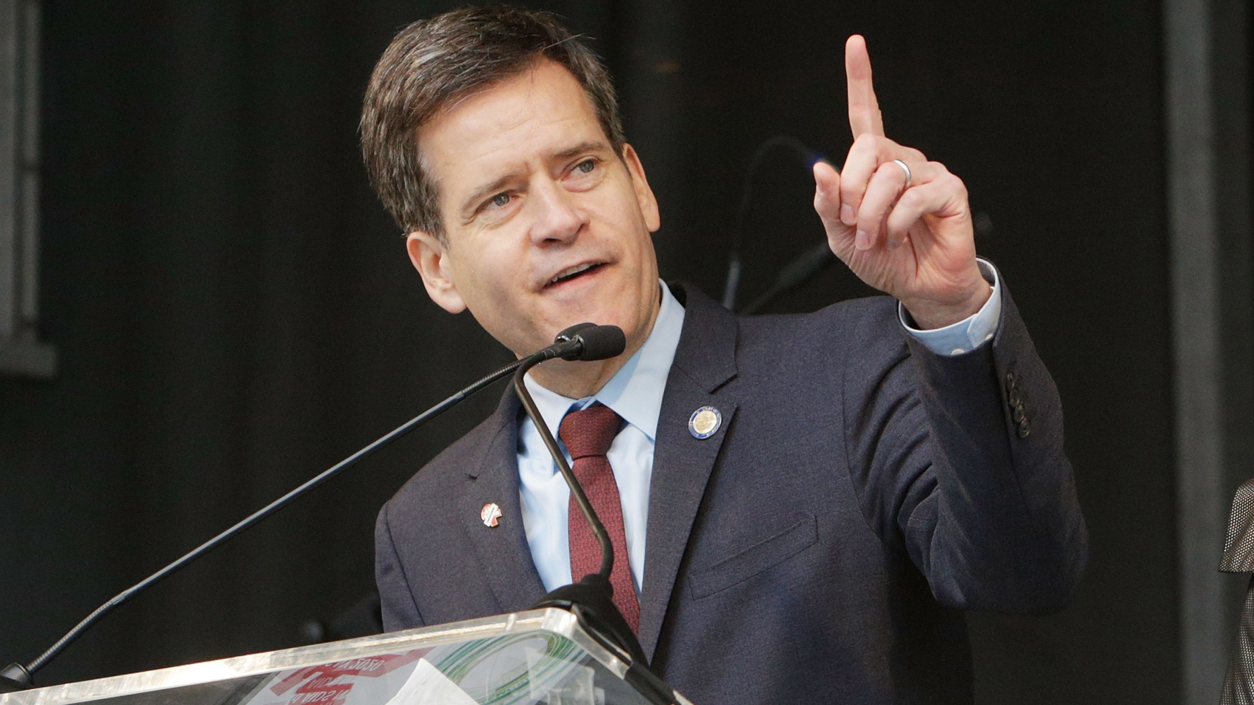 New York State Senator Brad Hoylman addresses the audience at the New York City AIDS Memorial during World AIDS Day 2016 on Dec. 1, 2016, in New York City. (Credit: Lars Niki/Getty Images for Housing Works)