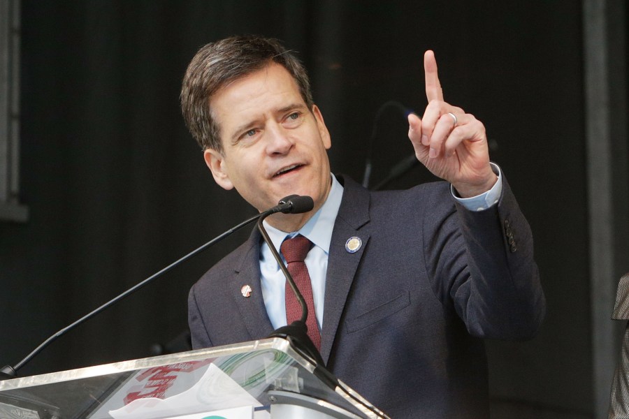 New York State Senator Brad Hoylman addresses the audience at the New York City AIDS Memorial during World AIDS Day 2016 on Dec. 1, 2016, in New York City. (Credit: Lars Niki/Getty Images for Housing Works)