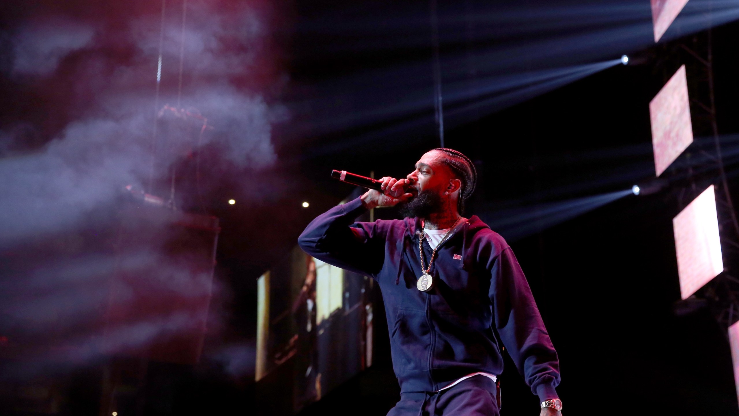 Nipsey Hussle performs onstage at the Staples Center on June 23, 2018, in Los Angeles. (Credit: Bennett Raglin/Getty Images for BET)