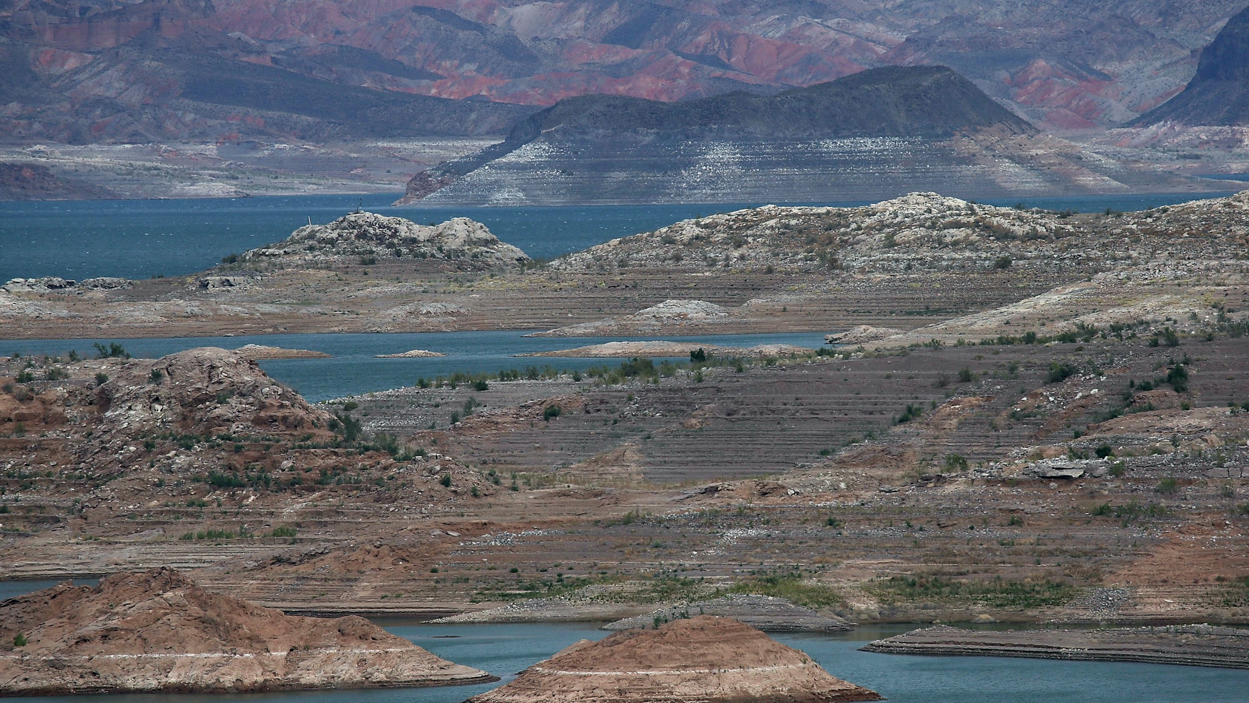 Low water levels are visible at Lake Mead on May 13, 2015, in Nevada's Lake Mead National Recreation Area. (Credit: Justin Sullivan / Getty Images)