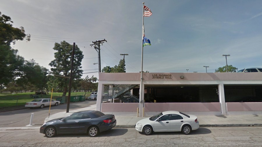 Los Padrinos Juvenile Hall in Downey is shown in a Street View image from Google Maps.