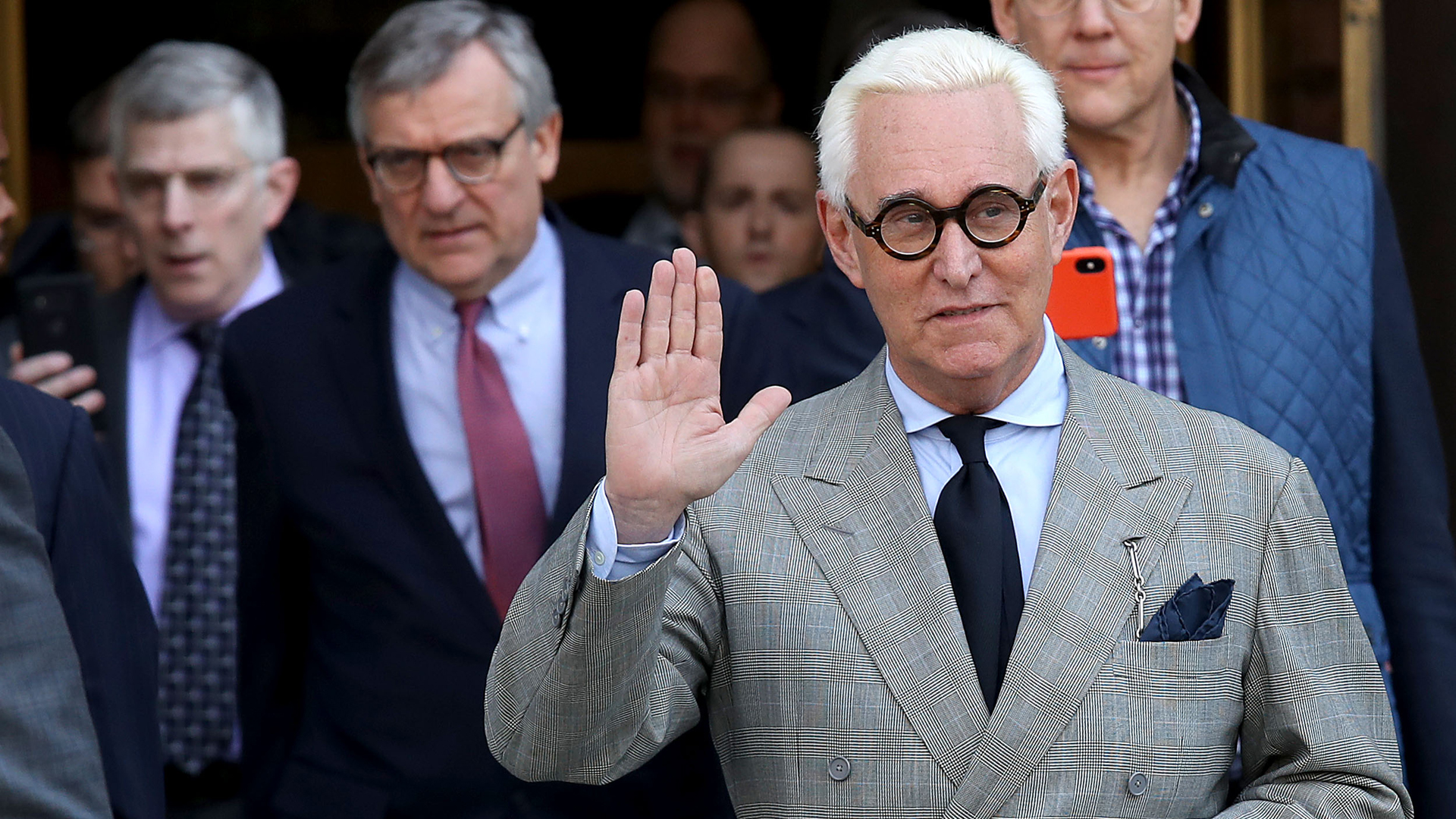 Roger Stone, former adviser to U.S. President Donald Trump, departs the E. Barrett Prettyman United States Court House on March 14, 2019. (Credit: Win McNamee/Getty Images)