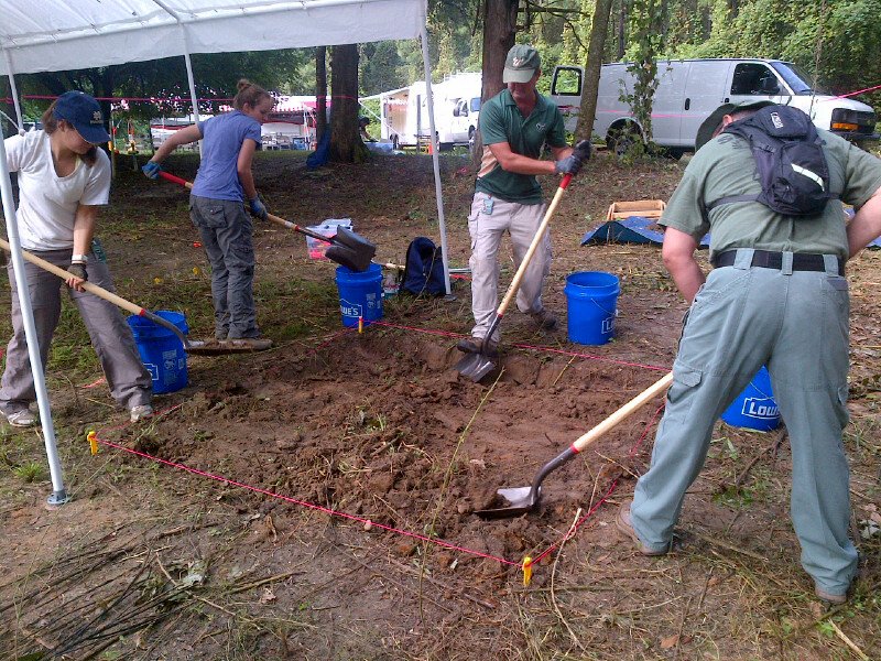 Anthropologists begin digging to unearth what they believe are the remains of dozens of children buried on the grounds of a former reform school in Marianna, Florida. (Credit: Rich Phillips/CNN)