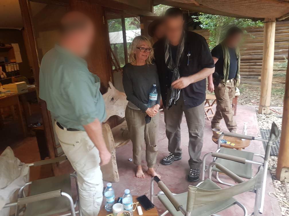 Kimberly Sue Endicott is seen moments after she was rescued in Uganda on April 7, 2019. (Credit: Wild Frontiers via CNN)