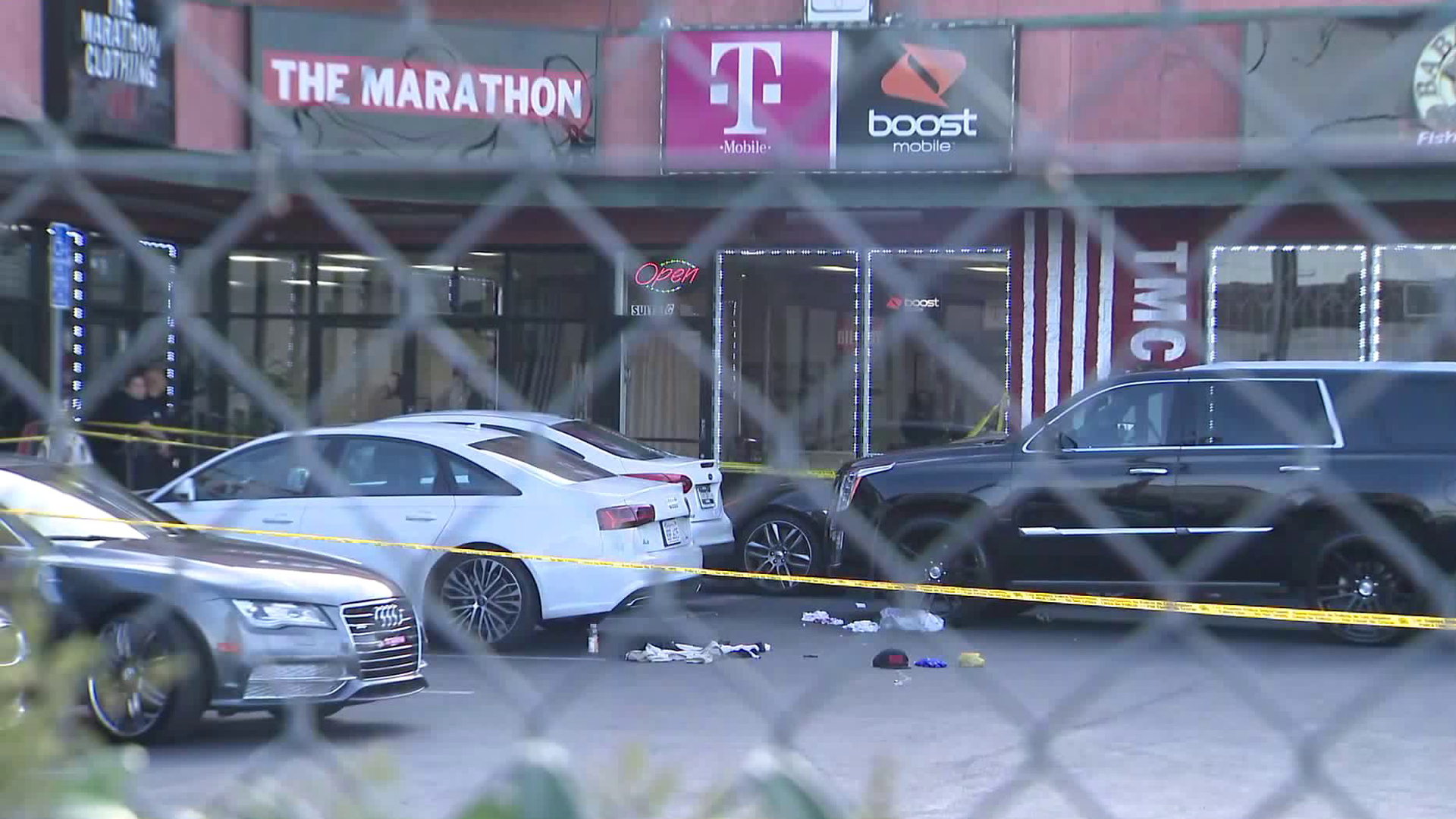 Nipsey Hussle was fatally shot outside The Marathon, the rapper's clothing store in Hyde Park, on March 31, 2019. (Credit: KTLA)