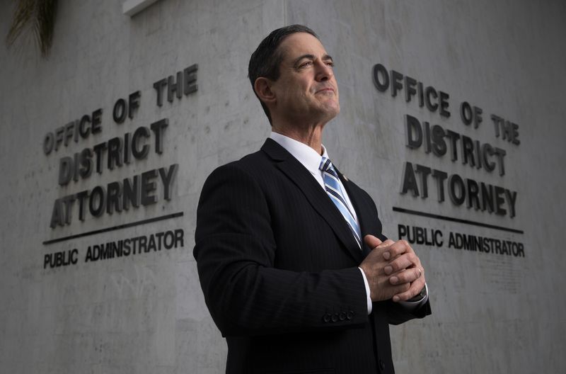 Todd Spitzer appears at the Orange County District Attorney's Officer in an undated photo. (Allen J. Schaben / Los Angeles Times)