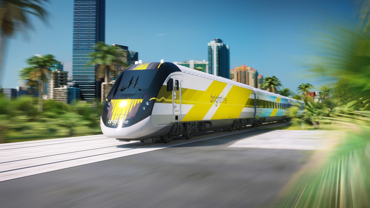 A Virgin Trains USA, formerly known as Brightline, train is seen in an undated photo posted to the company's website.