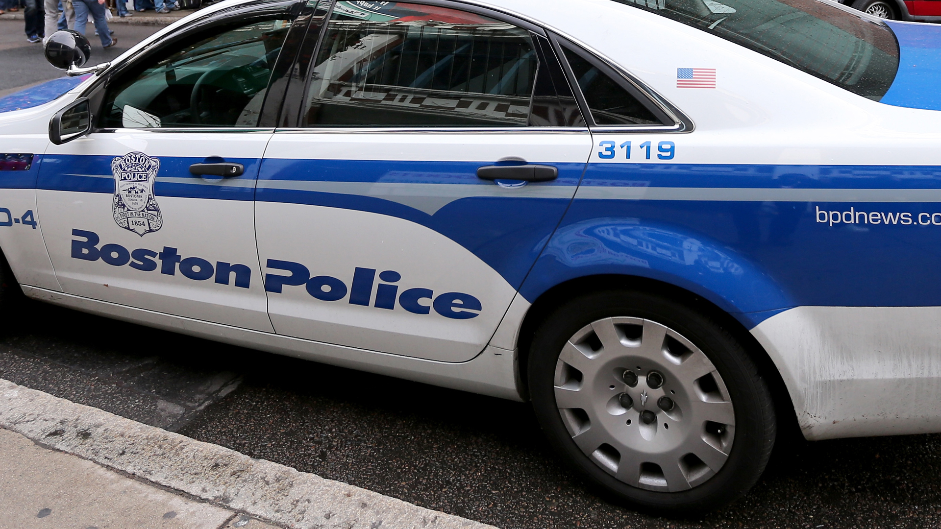 A Boston police car is seen in this file photo from on October 30, 2013. (Credit: Rob Carr/Getty Images)