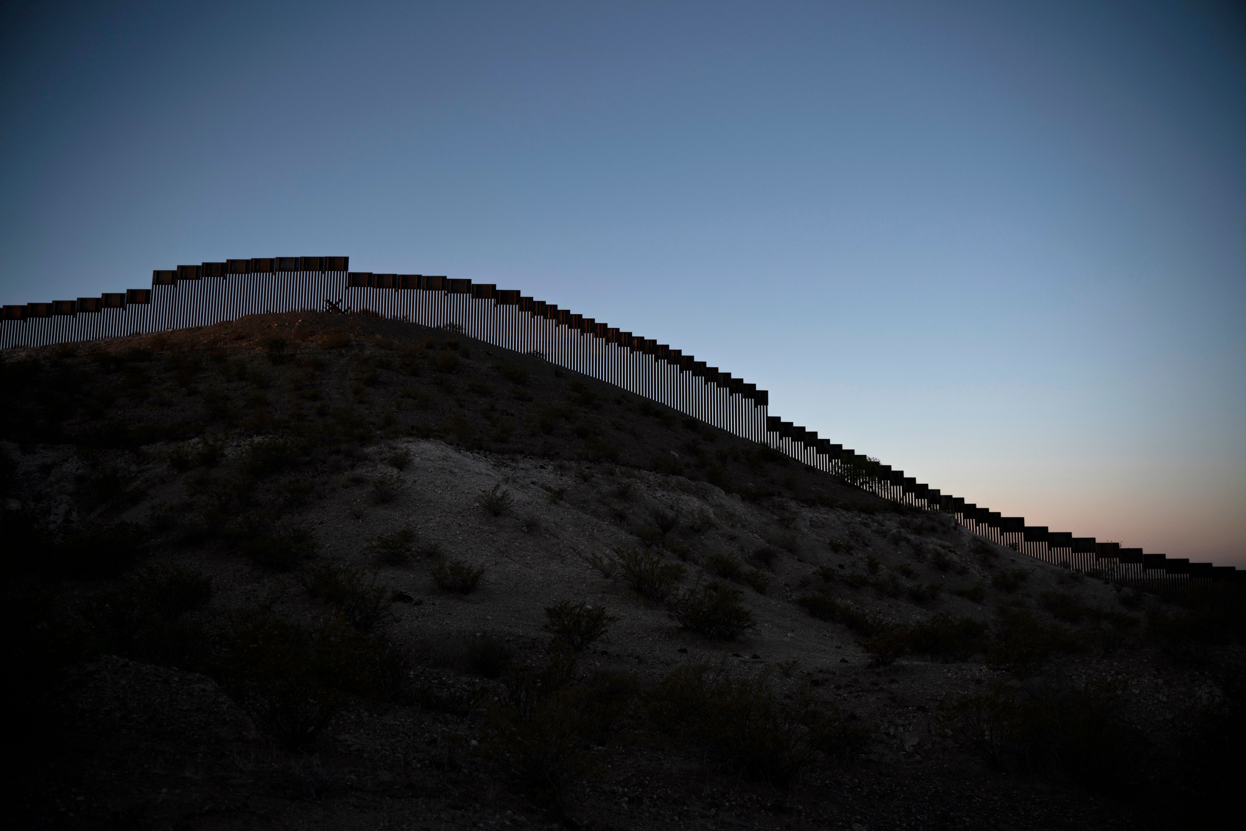 Recently installed bollard-style fencing is seen on the U.S.-Mexico border near Santa Teresa, New Mexico, on April 30, 2019. (Credit: Paul Ratje / AFP / Getty Images)