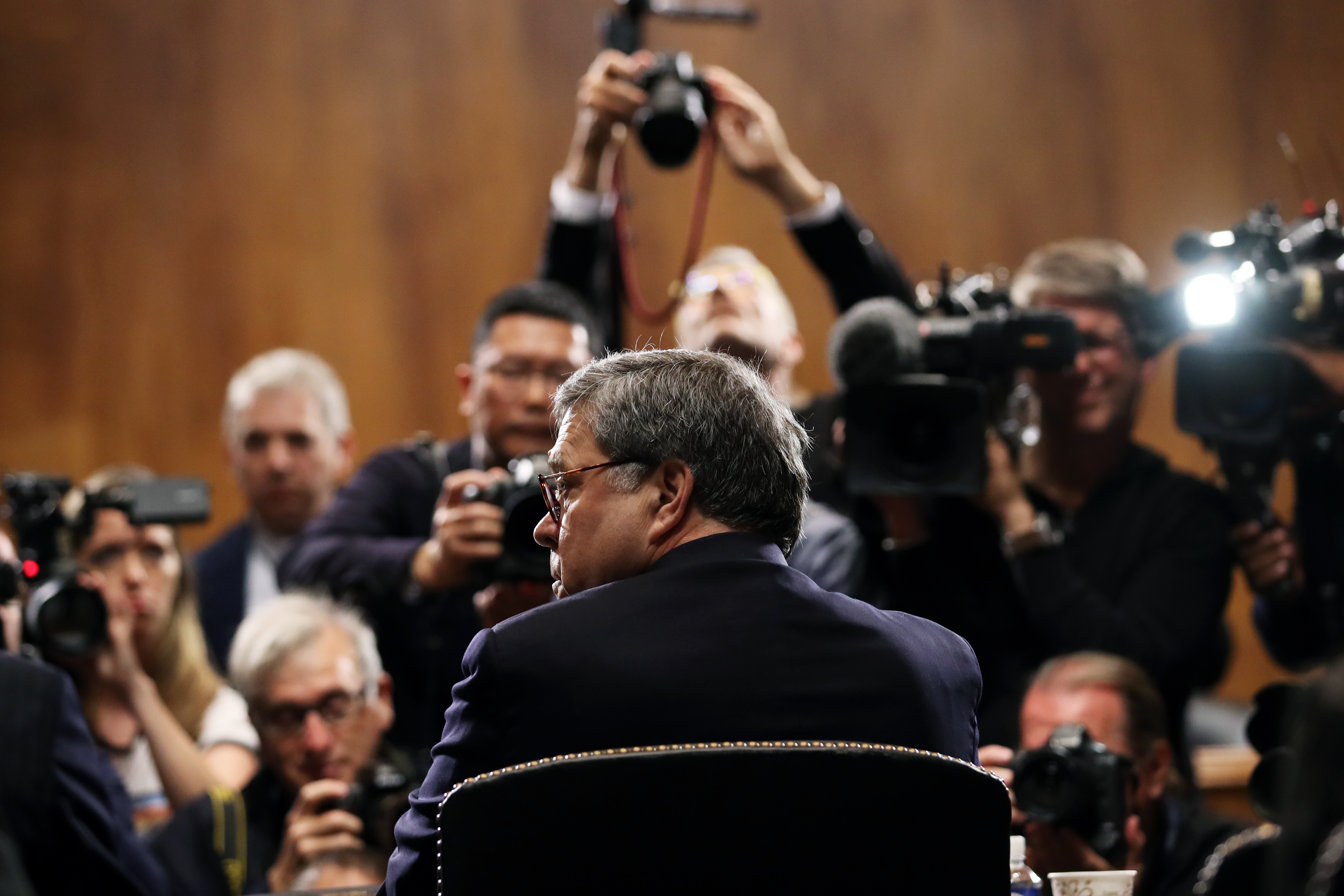 Attorney General William Barr arrives to testify before the Senate Judiciary Committee on May 1, 2019. (Credit: Win McNamee / Getty Images)