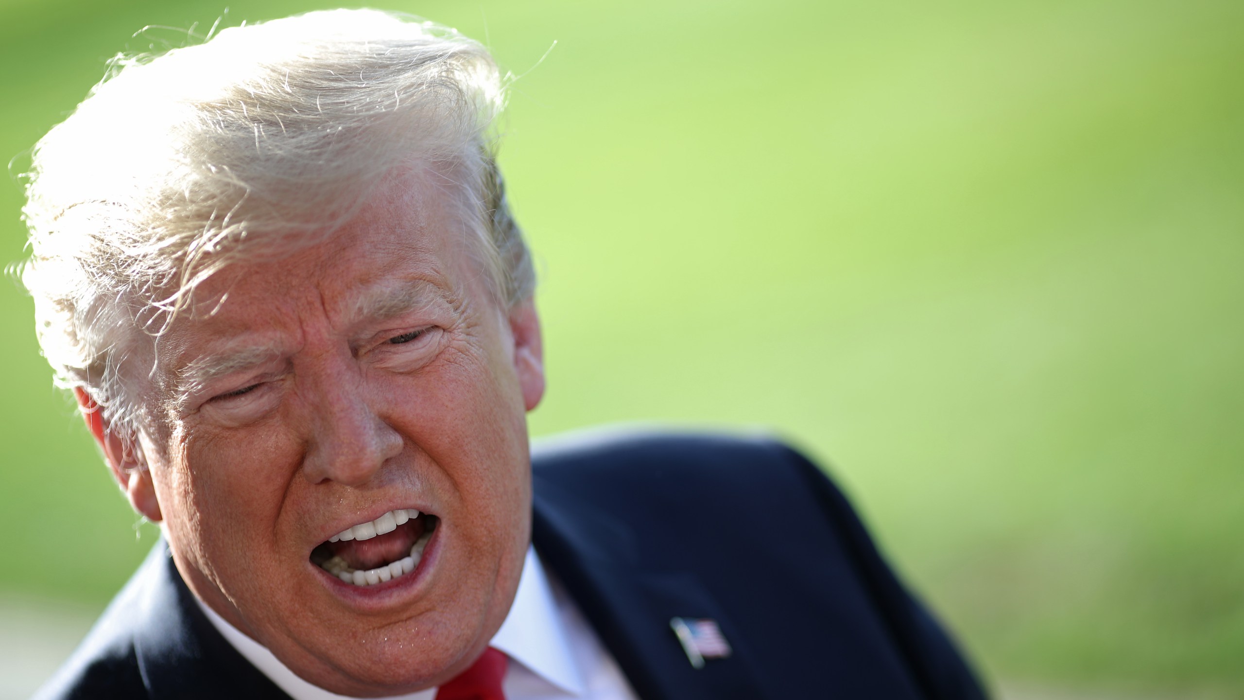 U.S. President Donald Trump answers questions on the comments of special counsel Robert Mueller while departing the White House May 30, 2019, in Washington, D.C. (Credit: Win McNamee/Getty Images)