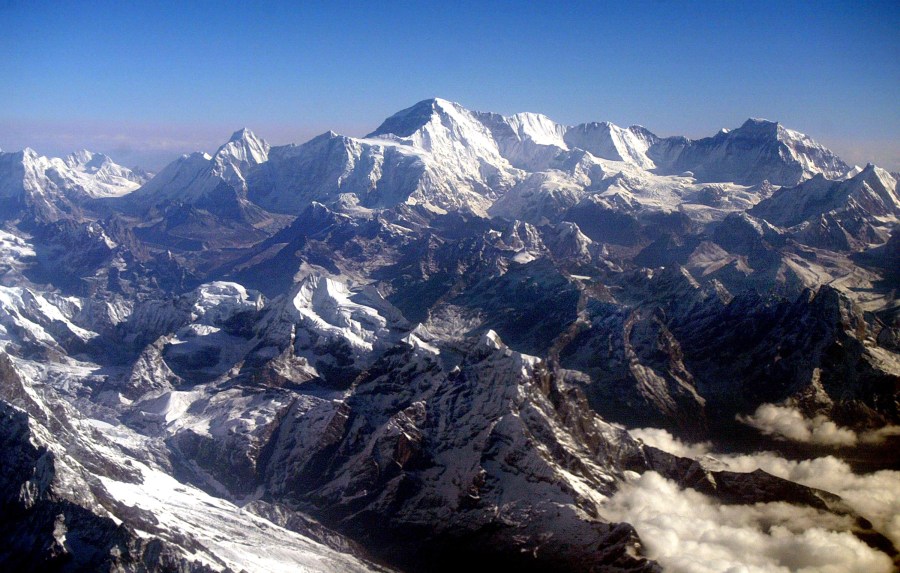 Mount Everest is shown at approximately 8,850-meter (29,035-foot) May 18, 2003 in Nepal.