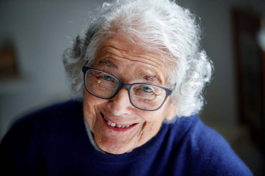 German-born British author and illustrator Judith Kerr, poses for a photograph at her home in west London on June 12, 2018. (Credit: TOLGA AKMEN/AFP/Getty Images)